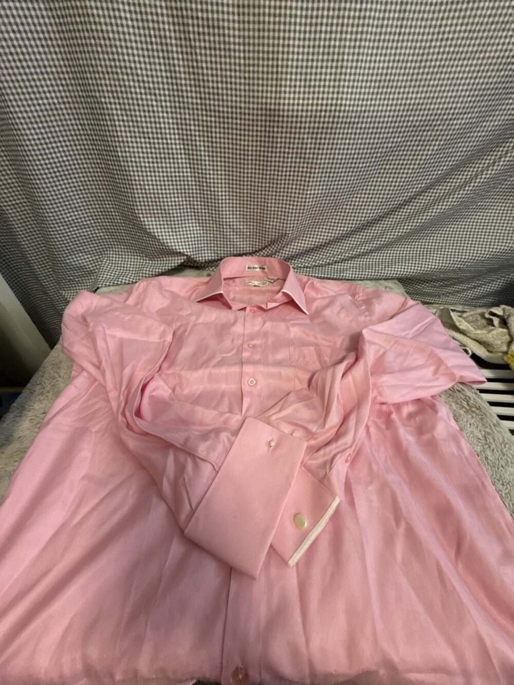 Bruno Conte Pink Satin Dress Shirt, Size 15 1/2 (34/35)